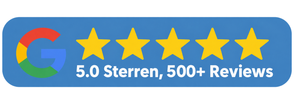 Google: 5,0 sterren uit 500+ reviews