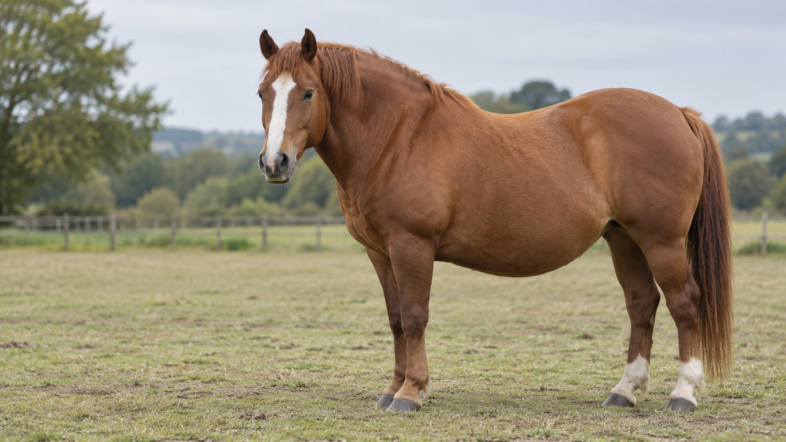Te dik paard in een paddock bij een blog over veilig afvallen