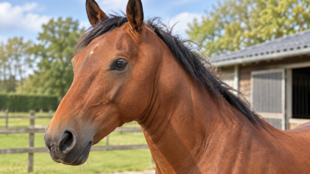 Paard met zwelling aan beide kanten van de kaak na het weiden